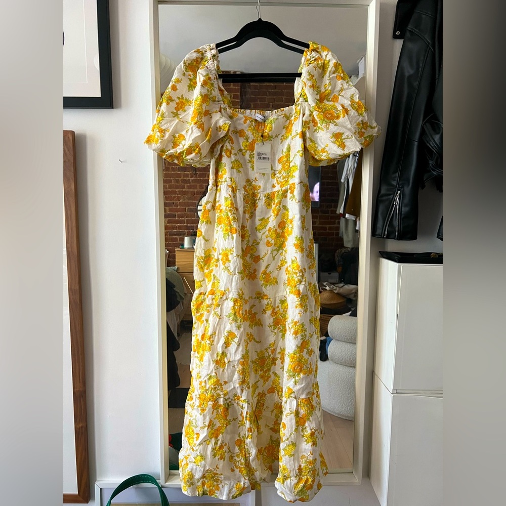 Faithfull the Brand Gamora Floral Midi Dress NWT SZ L